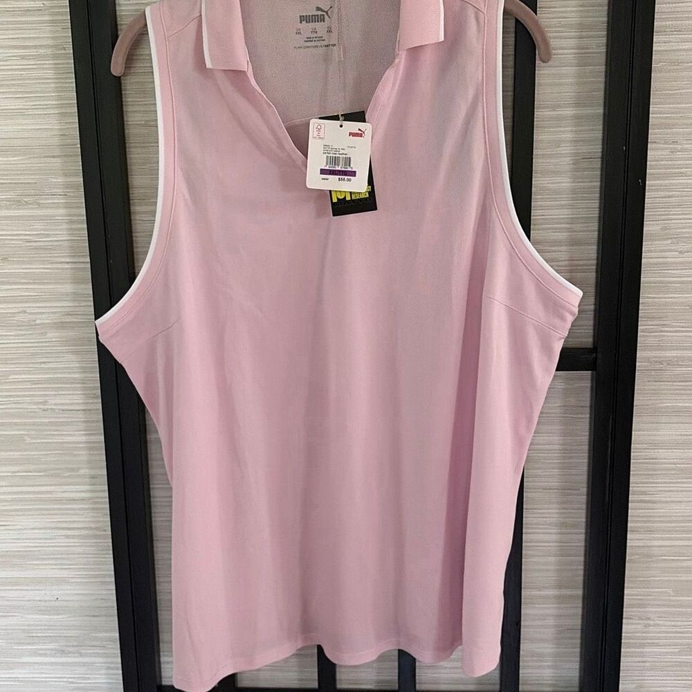 Puma pink and white UV protection, golf shirt, athletic shirt XXL with collar 